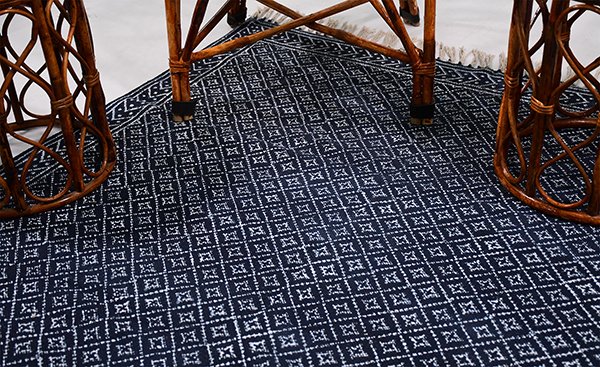 Hand Block Printed Cotton Rug Outdoor Indoor Rug Blue Color Rug Hallway Runner Rug - Image 5