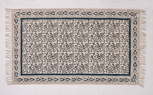 Green Beige Cotton Rug Living Area Rug Garden Area Rug Boho Décor Rug - Image 2
