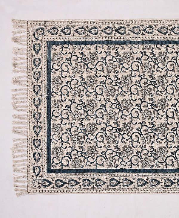 Green Beige Cotton Rug Living Area Rug Garden Area Rug Boho Décor Rug - Image 3