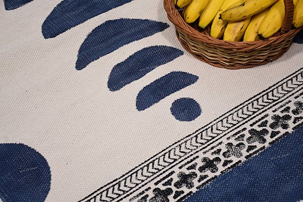 Dinning Area Rug Garden Area Rug Yoga Mat Rug Blue White Rug Gift For Mom - Image 3