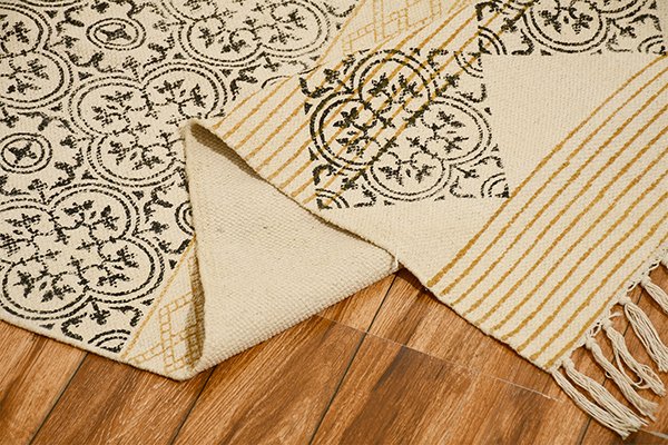 Handwoven Rug Black Yellow Rug Dining Room Rug Dining Room Rug Kilim Rug Abstract Rug - Image 5