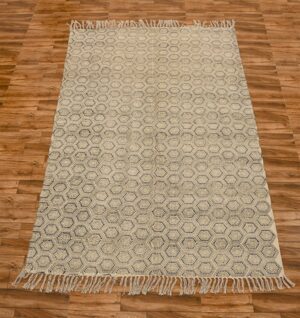 Geometric Pattern Rug Outdoor Area Rug Blue Black Rug Kitchen Rug Handmade Cotton Rug