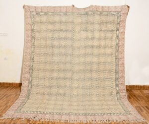 Hand Block Printed Cotton Rug, Rugs For Living Room Yellow Black Rug Cotton Dhurrie Home Décor Area Rug