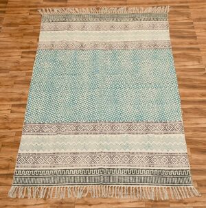Handwoven Rug Blue Black Rug Dining Room Rug Dining Room Rug Kilim Rug Beach Rug