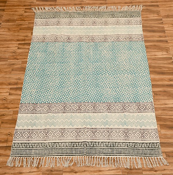 Handwoven Rug Blue Black Rug Dining Room Rug Dining Room Rug Kilim Rug Beach Rug