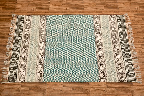 Handwoven Rug Blue Black Rug Dining Room Rug Dining Room Rug Kilim Rug Beach Rug - Image 2
