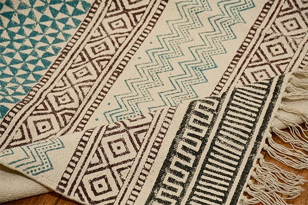 Handwoven Rug Blue Black Rug Dining Room Rug Dining Room Rug Kilim Rug Beach Rug - Image 4