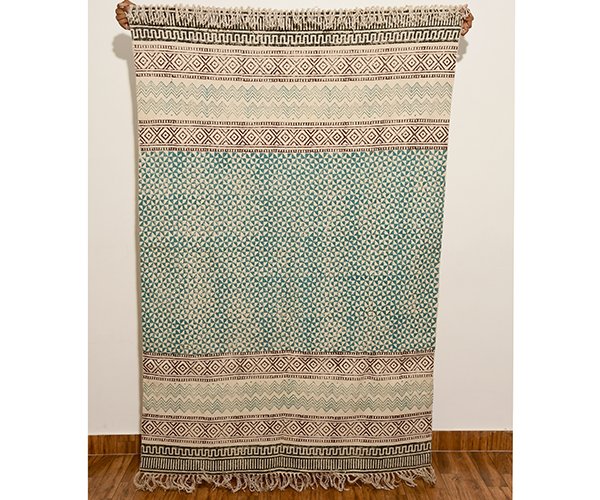 Handwoven Rug Blue Black Rug Dining Room Rug Dining Room Rug Kilim Rug Beach Rug - Image 5