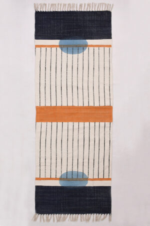 Handmade cotton block printed rug Blue Blue rug Living room rug home decor rug