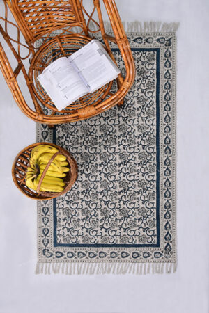 Green Beige Cotton Rug Living Area Rug Garden Area Rug Boho Décor Rug