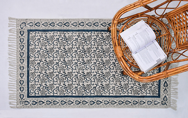 Green Beige Cotton Rug Living Area Rug Garden Area Rug Boho Décor Rug - Image 4