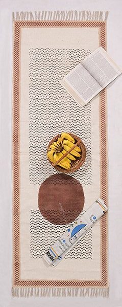 Brown black cotton rug Handmade rug Garden Area rug Living room rug Patio decor rug