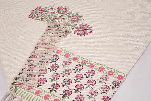Handmade block printed cotton rug Pink rug rug Living room rug stair runner rug - Image 5