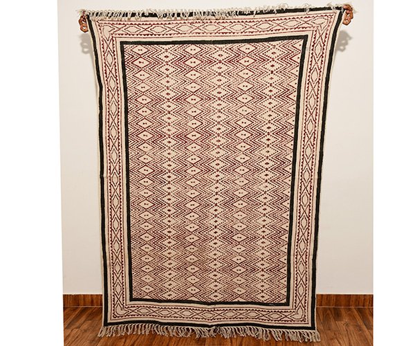 Block Printed Rug Decorative Rug Red Black Rug Farmhouse Rug Large Area Rug, Rug For Dining Room - Image 4