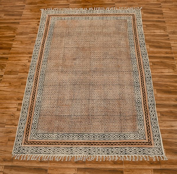 Cotton Kilim Runner Rug Boho Rug Brown Black Cotton Dhurrie Moroccan Rug Indoor Outdoor Use Hallway Stair Runner Rugs
