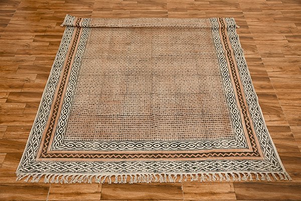 Cotton Kilim Runner Rug Boho Rug Brown Black Cotton Dhurrie Moroccan Rug Indoor Outdoor Use Hallway Stair Runner Rugs - Image 2