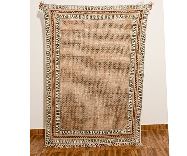 Cotton Kilim Runner Rug Boho Rug Brown Black Cotton Dhurrie Moroccan Rug Indoor Outdoor Use Hallway Stair Runner Rugs - Image 3