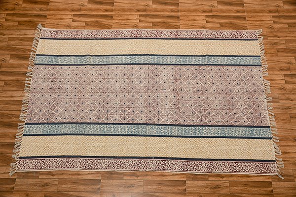 Indian Bohemian Accent Handmade Handwoven Rugs for Living Room Multicolor Rug Handmade Cotton Rug