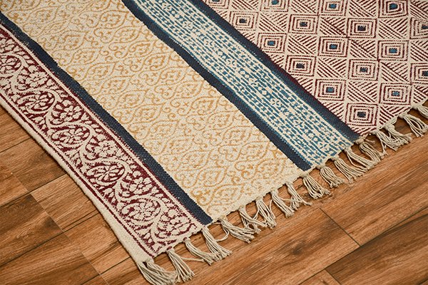 Indian Bohemian Accent Handmade Handwoven Rugs for Living Room Multicolor Rug Handmade Cotton Rug - Image 2