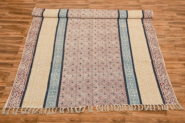 Indian Bohemian Accent Handmade Handwoven Rugs for Living Room Multicolor Rug Handmade Cotton Rug - Image 4