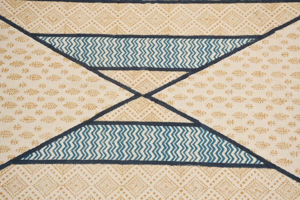 Yellow Blue Rug Entryway Rug Garden Area Rug Outdoor Indoor Rug Flatweave Rug Cotton Rug - Image 3