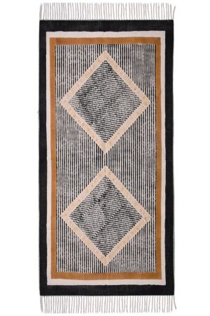 Elevate Handmade Black Brown Cotton Area Rug