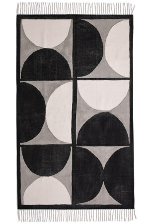 Luxurious Handmade Black Living Area Rug
