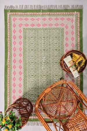 Indian Dhurrie Rug Pink Pink Rug Geometric Rug  Floor Area Rug Dining Area Rug