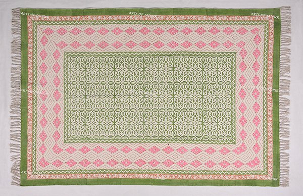 Indian Dhurrie Rug Pink Pink Rug Geometric Rug Floor Area Rug Dining Area Rug - Image 4
