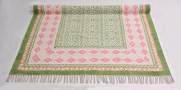 Indian Dhurrie Rug Pink Pink Rug Geometric Rug Floor Area Rug Dining Area Rug - Image 5