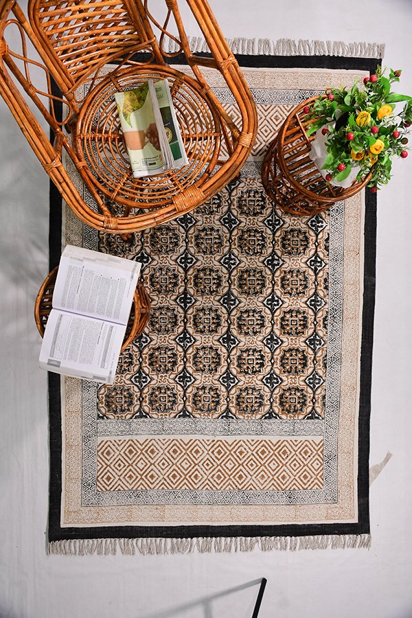 2x6 3x12 4x12 Black Brown rug Floor Rug Living Room Aesthetic Boho Rug bedroom rug