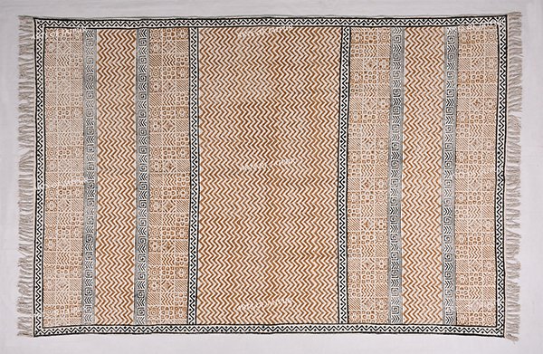 Handmade Dhurrie Rug Black Brown Rug Hallway Area Rug Kitchen Area Rug 3x3 5x5 7x7 - Image 5