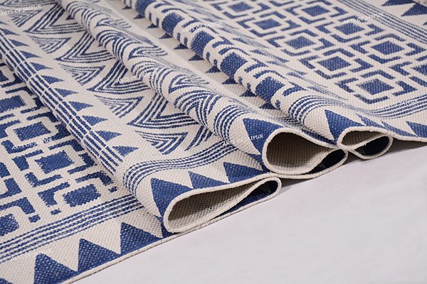 Blue White rug Geometric Pattern rug Flatweave Rug Hand Washable Rug Home Décor Rug - Image 4