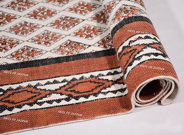 Indian Handmade Rug Cotton Rug Living Area Rug Brown Black Rug 4x6 6x9 8x10 - Image 5