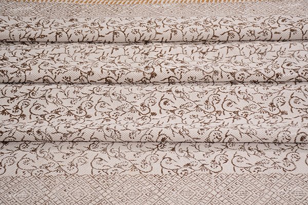 Handmade Cotton Rug Yellow Brown Rug Navajo Kilim Rug Floral Printed Cotton Rug - Image 3