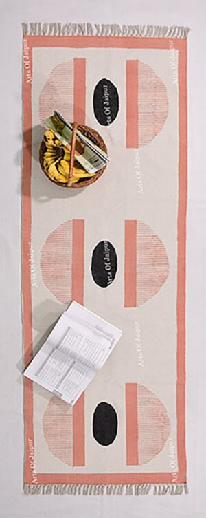 Geometric Pattern Rug Custom Size Rug Orange Black Rug Living Area Rug Entryway Rug