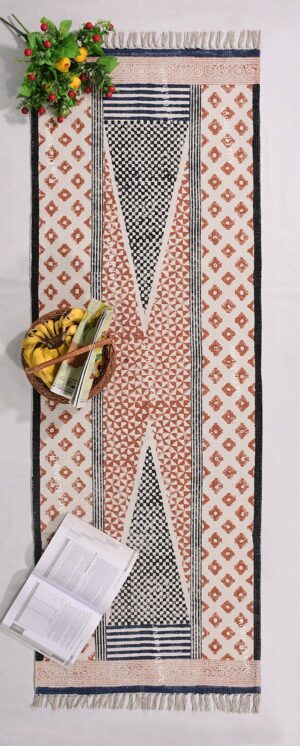 Hallway Runner Rug Brown Black Rug Dhurrie Area Runner Rug Office Area Rug 2x6 3x12 4x10