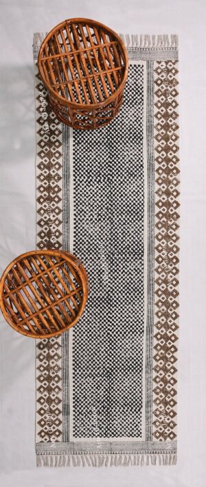 Handmade Cotton Rug Entryway Runner Rug Kitchen Runner Rug Black Brown Rug 2x6 3x12 4x10