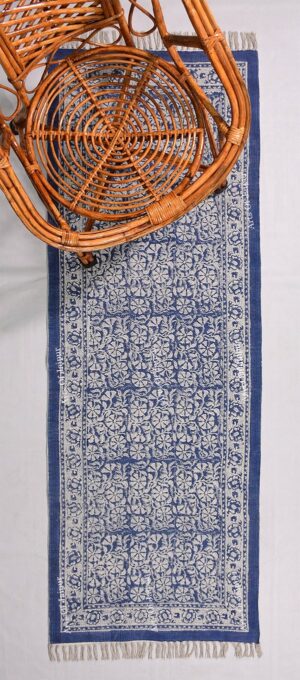 Blue Cotton Rug Handmade Cotton Runner Rug Hallway Runner Rug Door Mat Rug