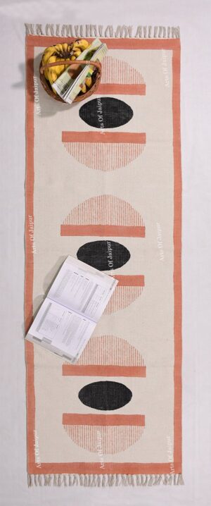 Handwoven Rug Orange Black Rug Hallway Area Rug Dining Room Rug Kilim Rug Abstract Rug