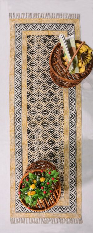 Bedroom Rug Indoor Area Rug Boho Décor Rug Yellow Black Rug Yoga Mat Rug