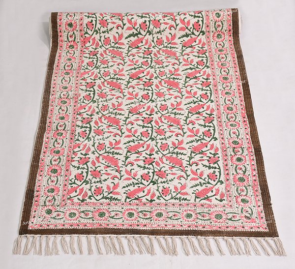 Dinning Area Rug Door Mat Area Rug Pink Green Rug Floral Pattern Rug Entryway Runner Rug - Image 3