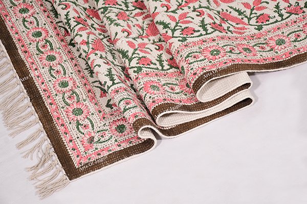 Dinning Area Rug Door Mat Area Rug Pink Green Rug Floral Pattern Rug Entryway Runner Rug - Image 5