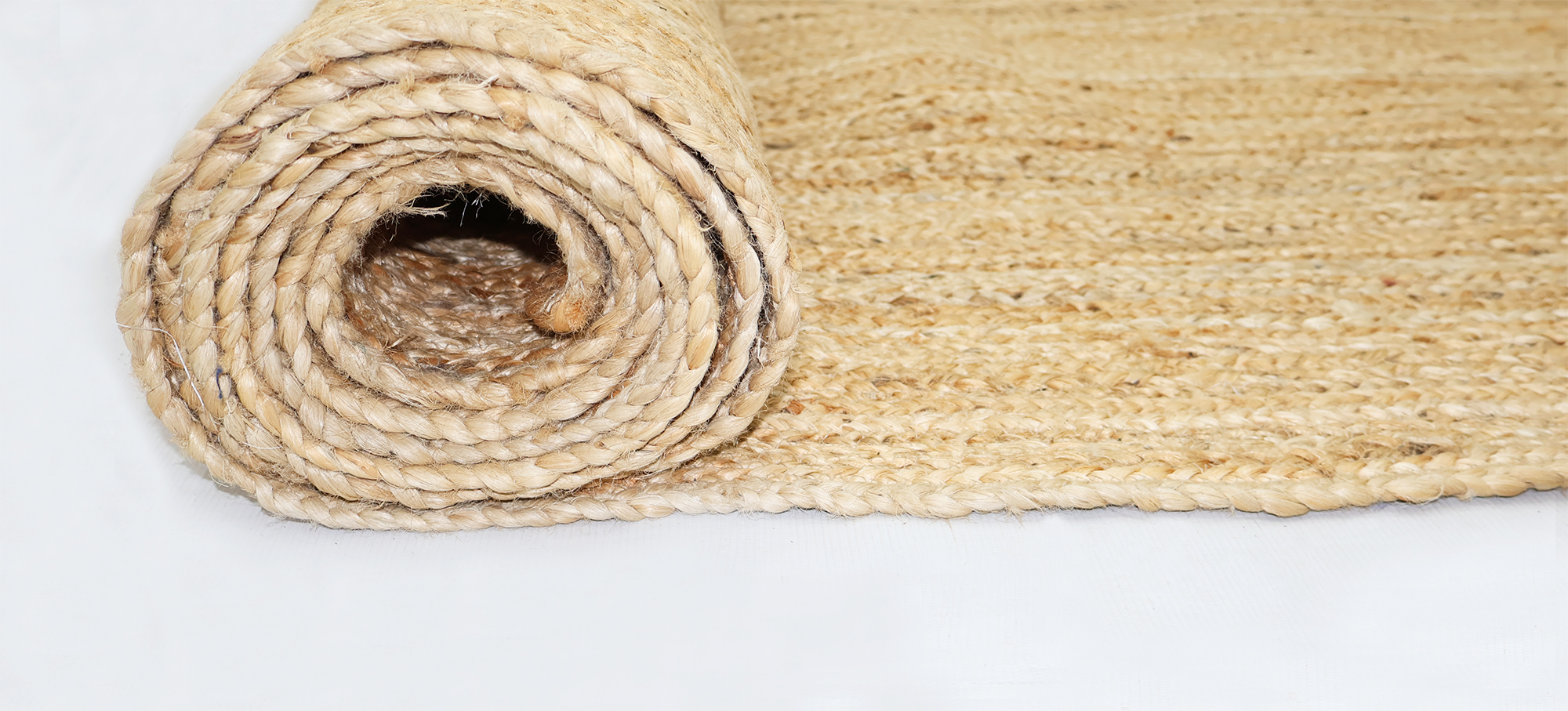 Hand braided Natural JUTE RUG Black Border Rug, size 300 cm x120 cm - Image 4