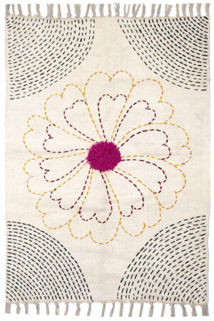 Elegant Handmade Cotton Kantha Work Rug