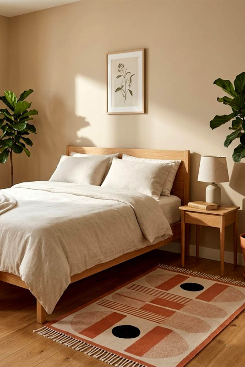 Black Geometric Handmade Area Rug - Image 4