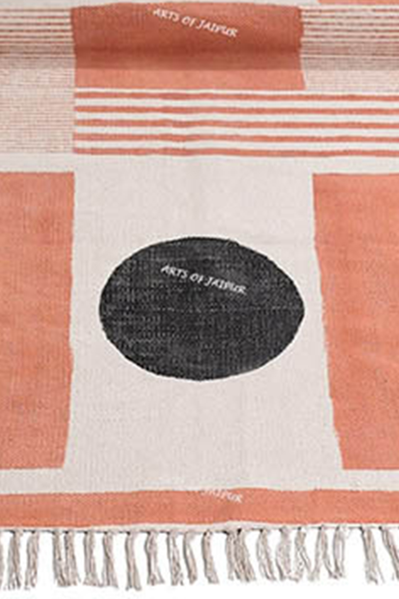 Black Geometric Handmade Area Rug - Image 5