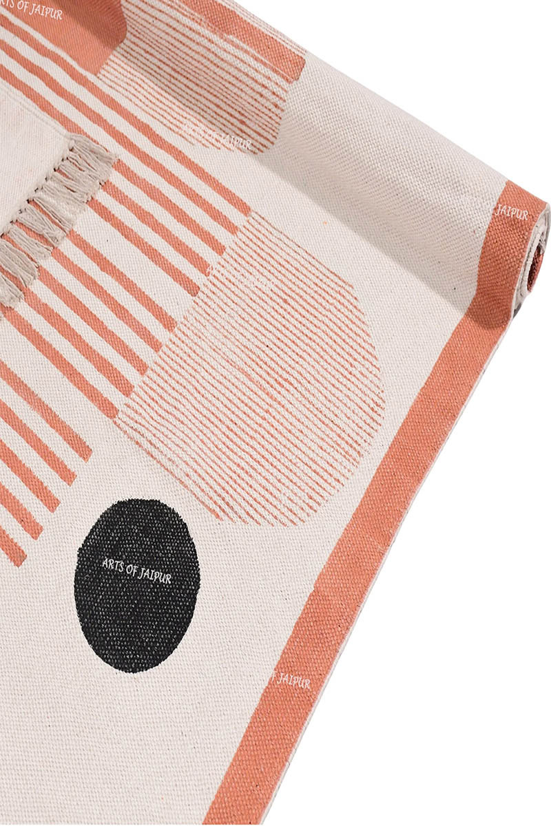 Hand Block Printed Modern Rug - Image 3