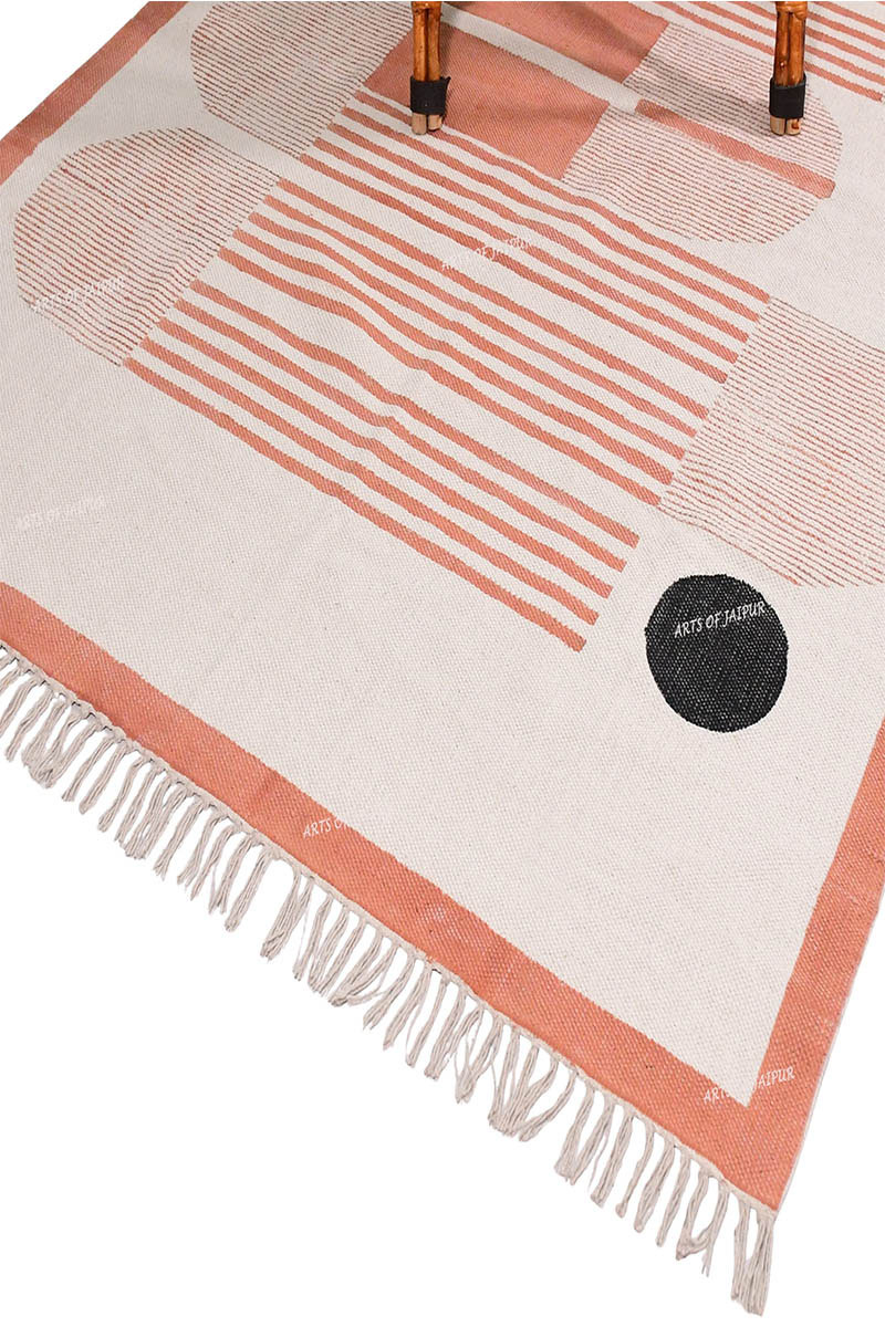 Hand Block Printed Modern Rug - Image 6