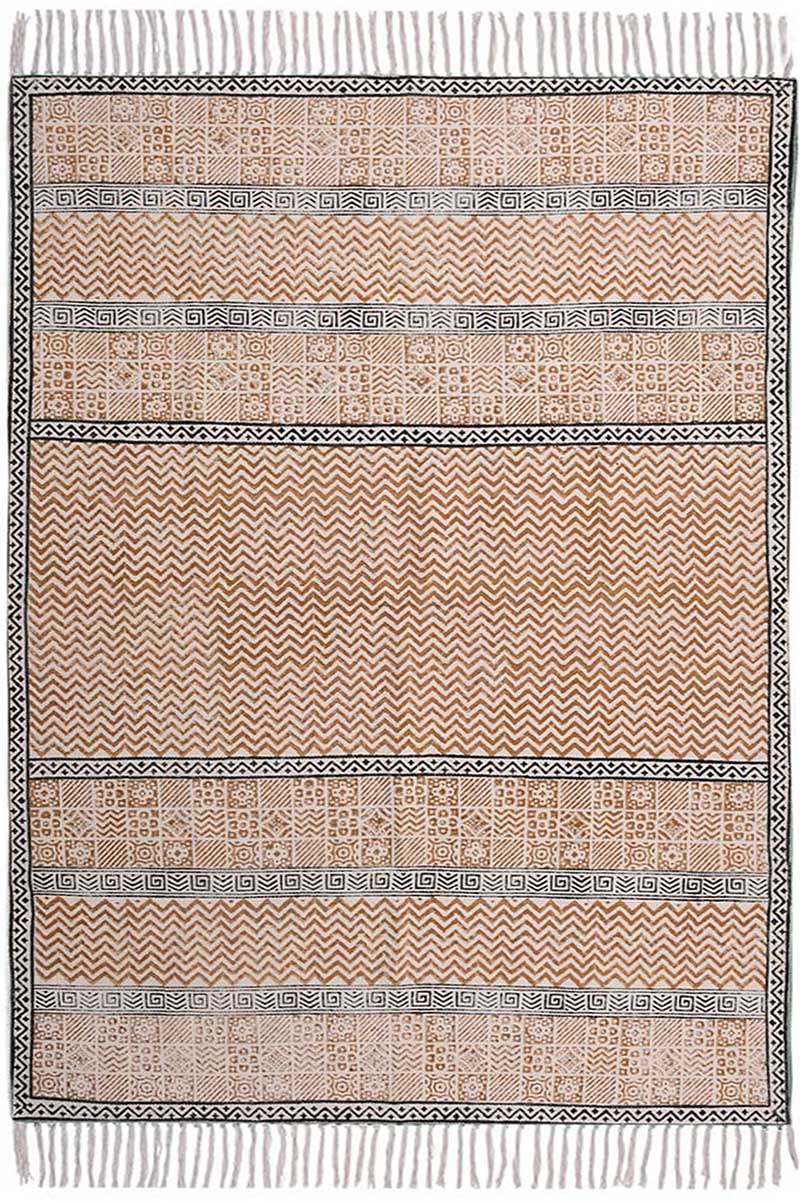 Geometric Stripe 4x6 Cotton Area Rug